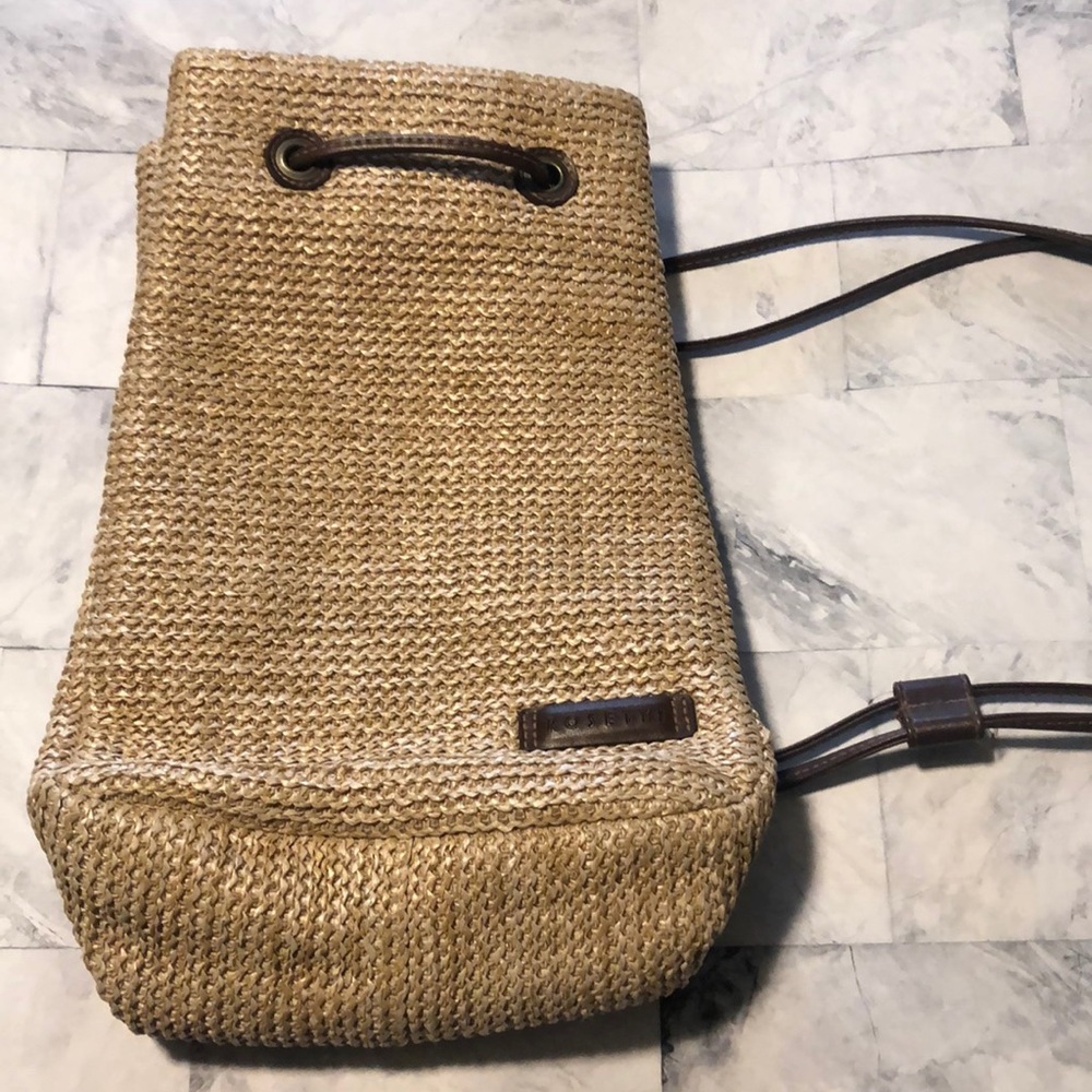 Rosetti tan woven backpack